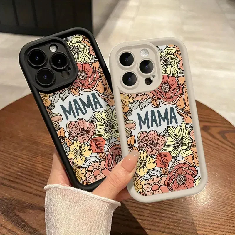 

Flower English Alphabet Phone Case for IPhone 16 15 14 13 12 11 Pro Max 14 15 16 pro XR XS 7 8 Plus Soft Shockproof Back Cover