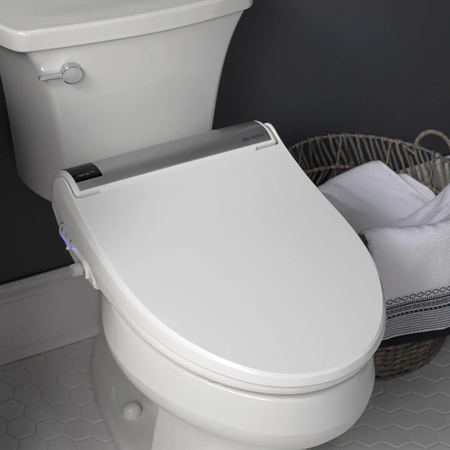 2000 Bliss Electric Bidet Toilet Seat, Warm Water with Air Dryer, Heated Seat with Sensor and Slow Close Lid, Night Light