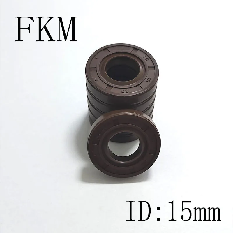 2PCS ID 15mm  Gasket Acid Resistance FKM Fluorine Rubber Skeleton TC Oil Seal  15x27x5 15*22*24*25*27*28*30*32*35*4/5/6/7/8/10