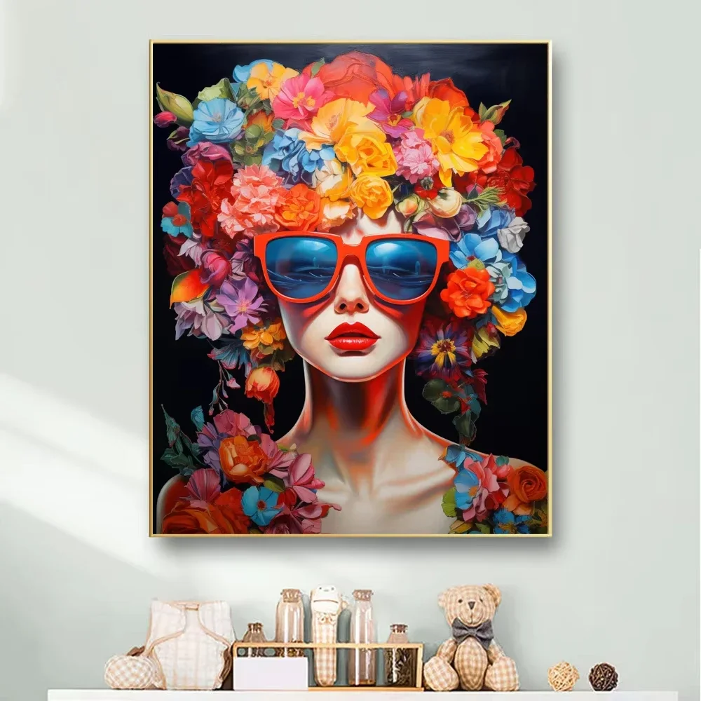 DIY Oil Painting By Numbers Colorful Flower Woman Wall Decor Gifts Framelesselss