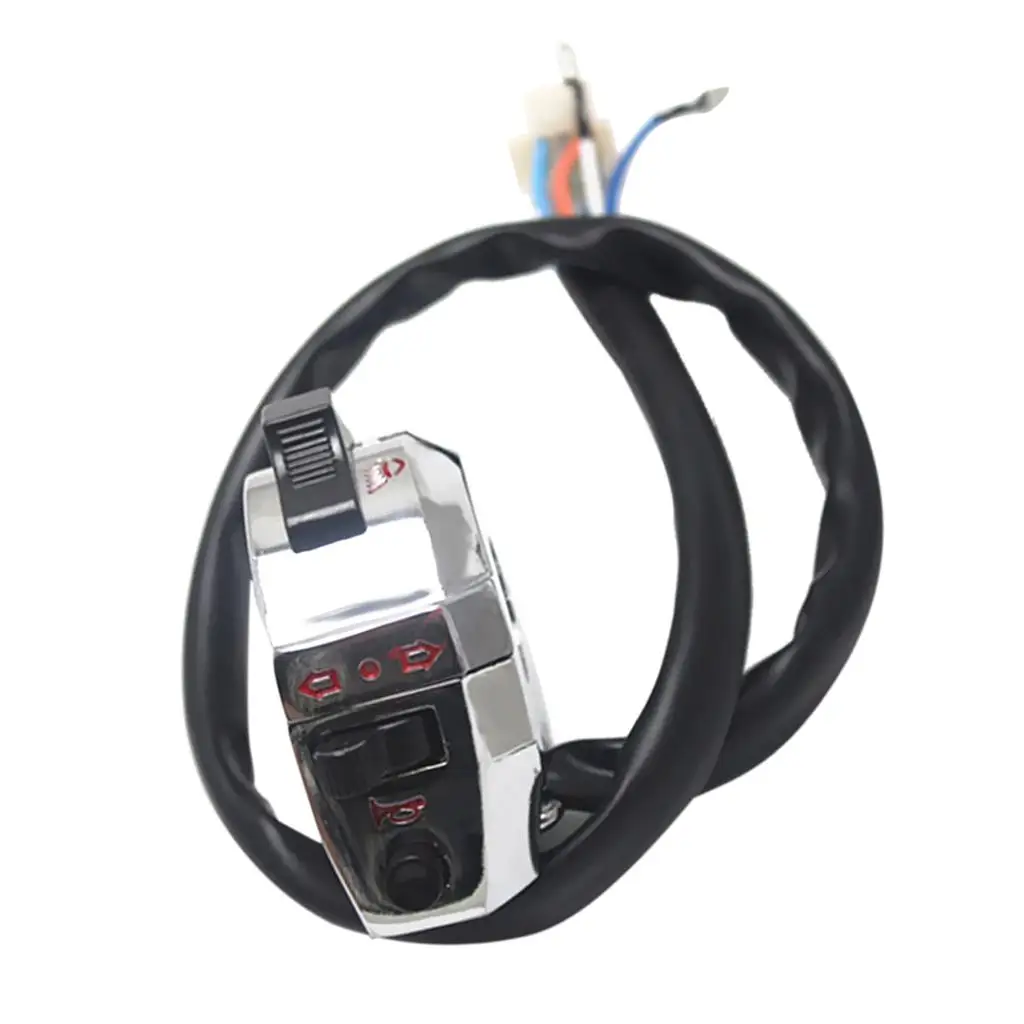 Universal Aluminum Motorcycle Handlebar Switch Left Control Light Signal Horn for 22mm Dual Sport and Pit Bike