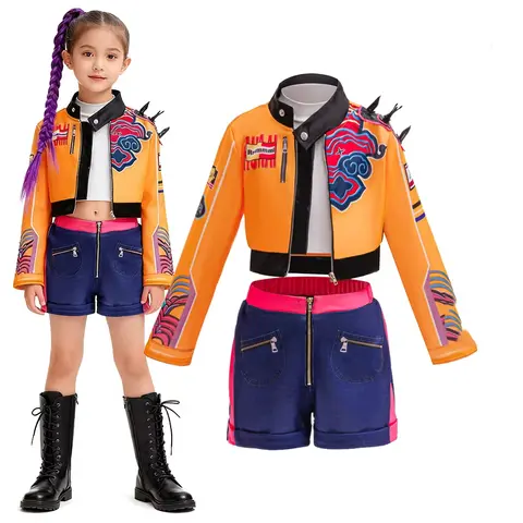K-POP sorcière chasse escouade Lumi Cosplay ensemble de costumes fille Anime Kpop Style Halloween robe de fête avec jupe supérieure pour les enfants