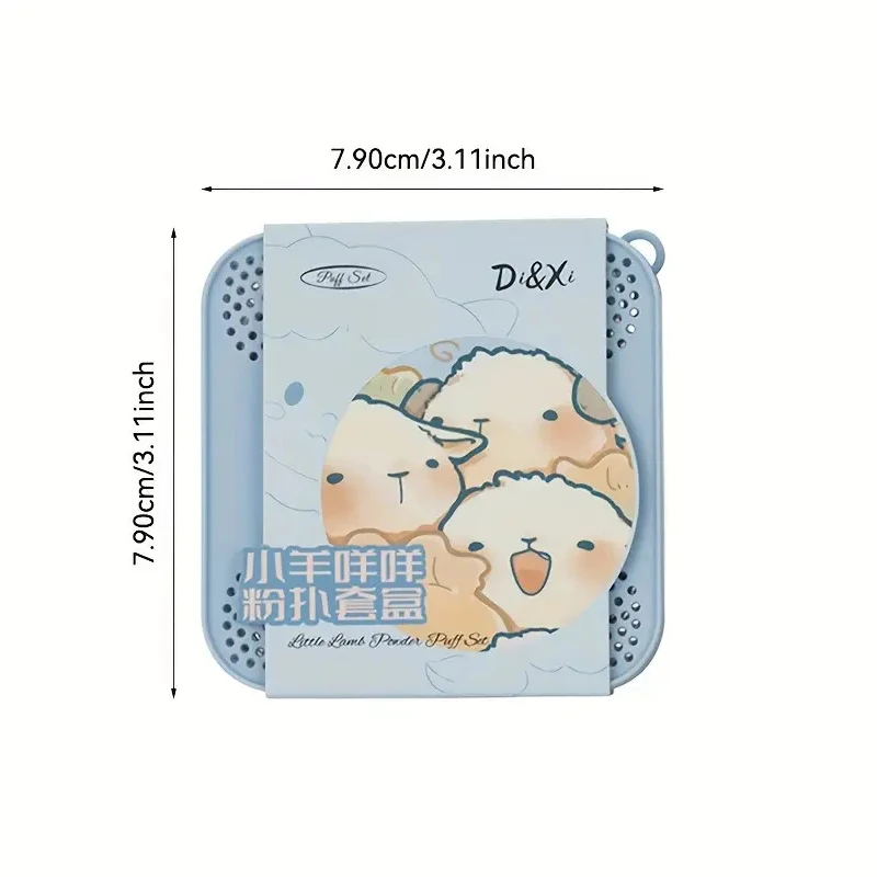 5 pz/set Mini Soffio di Polvere Set Carino Soffio di Polvere Morbido Floccaggio Bagnato E A Secco Doppio Uso Spugna Mini Punta Del Dito Soffio Per Il Trucco