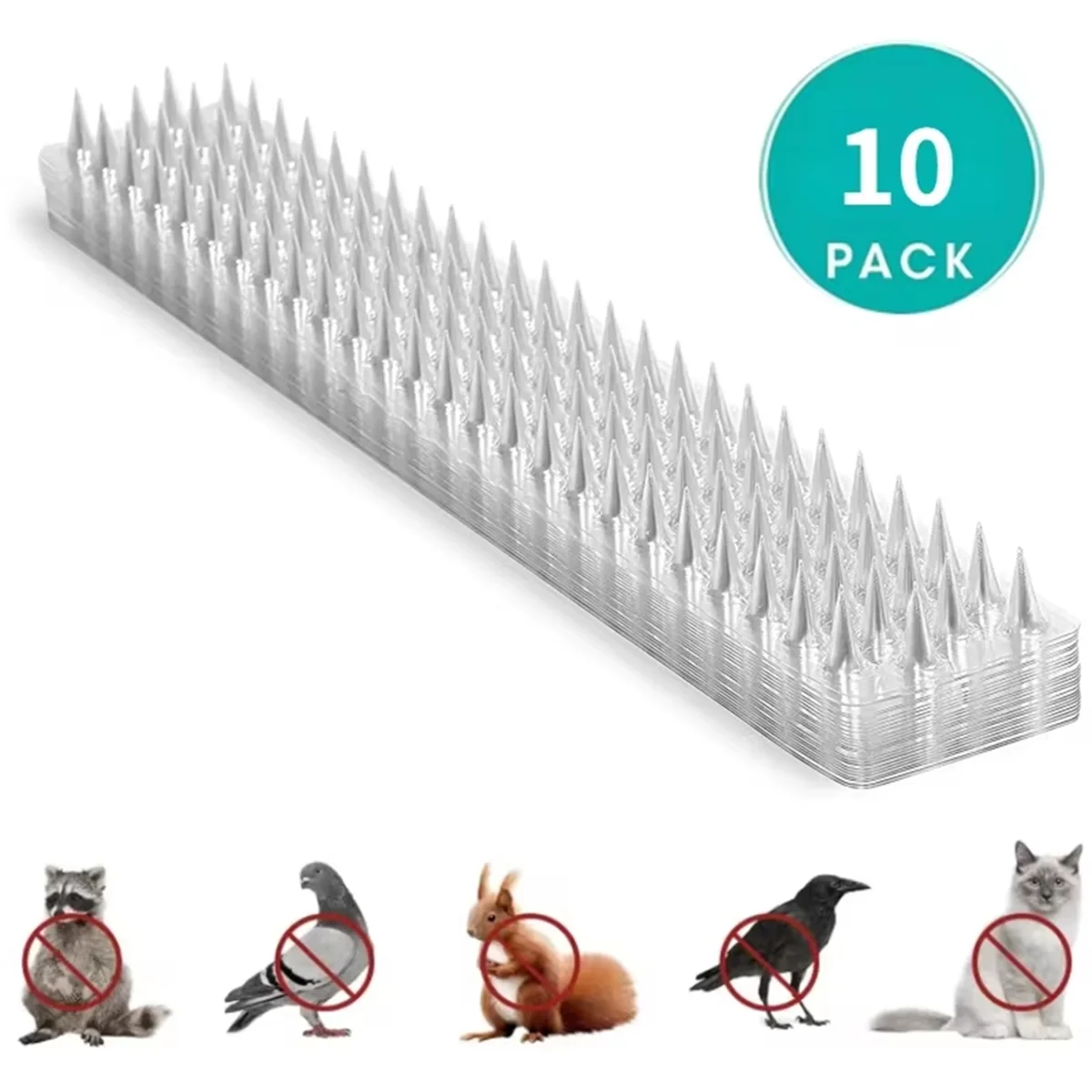 BABQ Spikes Repeller Cat Plastic Bird Repellent Anti Pigeon Anti-Bird Squirrel Garden Fences Control Transparent Spikes