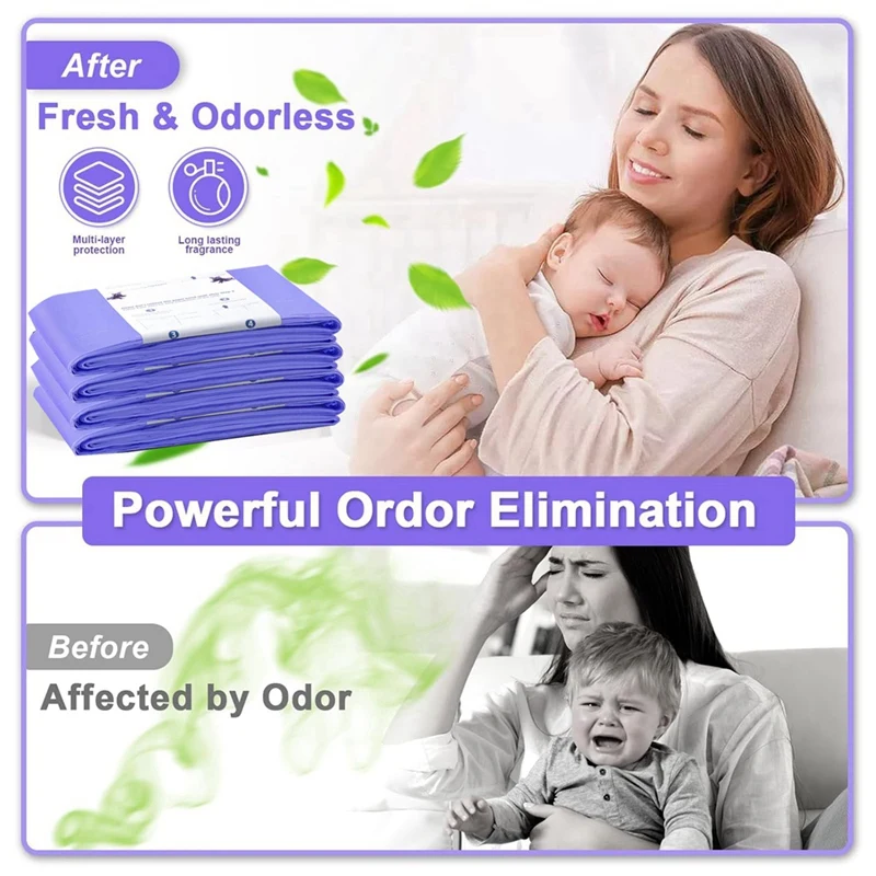 Diaper Pail Refill Bags for Plus Diaper 4 Pack Extra 12% Length,Holds Up to 2668 Diapers,30% Thicknes view 4
