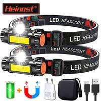 1-5PCS COB LED Headlamp Torch Rechargeable Headwear Flashlight Outdoor Waterproof Camping Fishing Lantern Headlight With Magnet