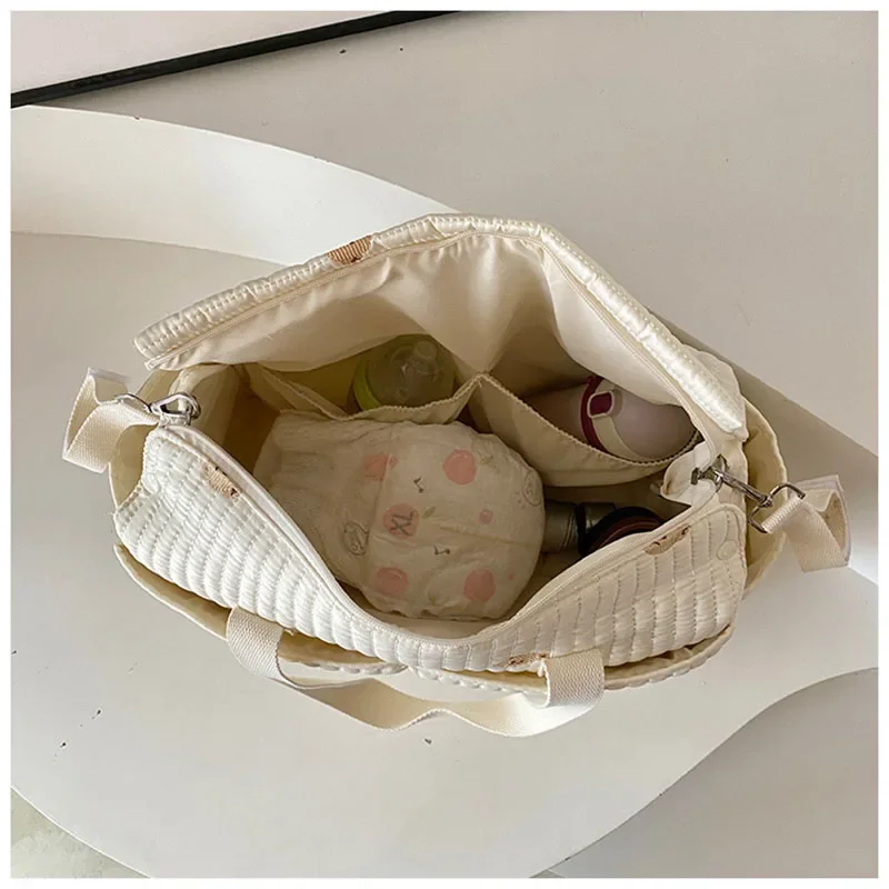 Korean Style Diaper Bag Large Capacity Portable Baby Stroller Bag Organizer Embroidery Bear Olive Mommy Maternity Bag