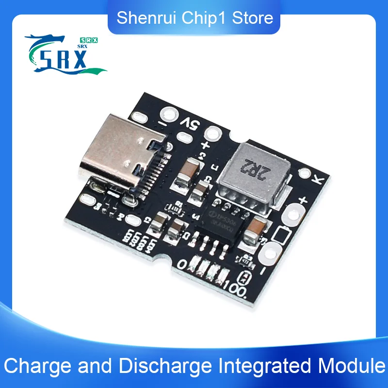 High Precision 5V2A Charge and Discharge Integrated Module Type-C Input Compatible With 4.2V/4.35V Lithium Batteries