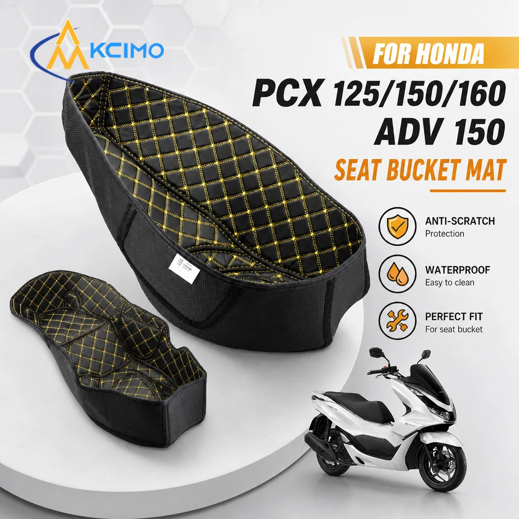 For Honda PCX125 PCX150 PCX160 ADV150 Scooter PU Seat Bucket Liner Pad Anti-Dirt Reduce Noise Under Seat Storage Box Protector