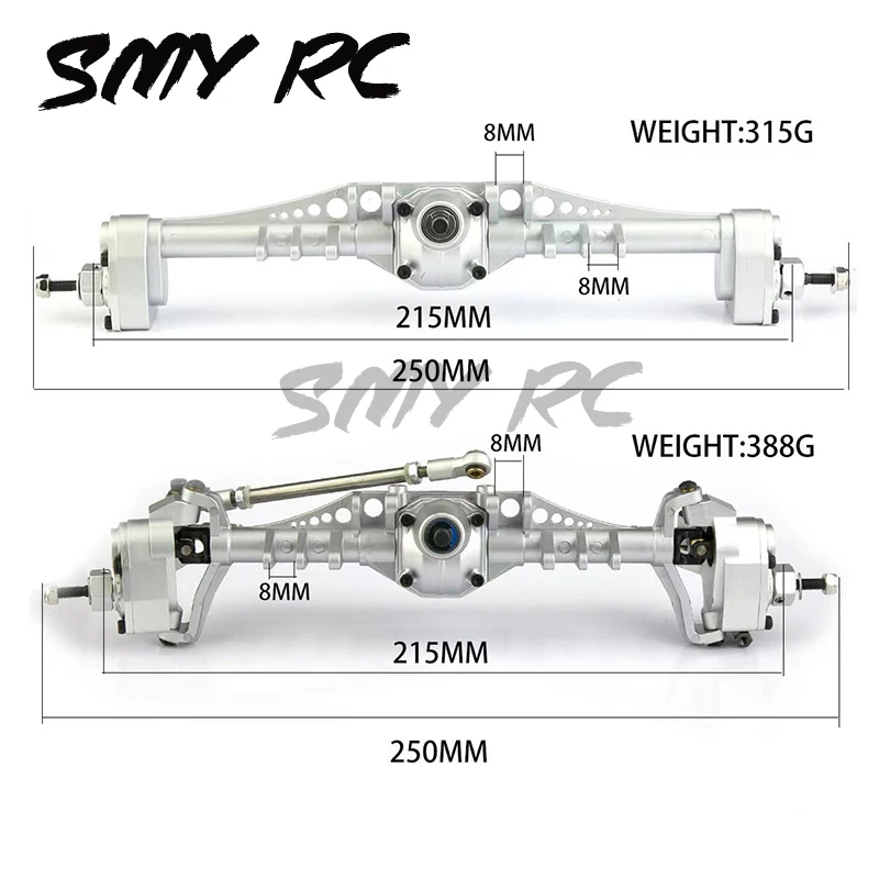 

Aluminum Alloy Front Rear Axle for 1/10 scx10iii RC Crawler Car Axial Capra 1.9 Unlimited Trail Buggy UTB Currie F9 Upgrade