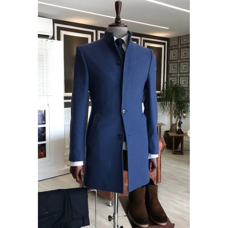 Customized Men\'s Suits 2 Piece Jacket Pants Outfits Single Breasted Stand Lapel Formal Business Male Clothing Luxury Blazer Sets