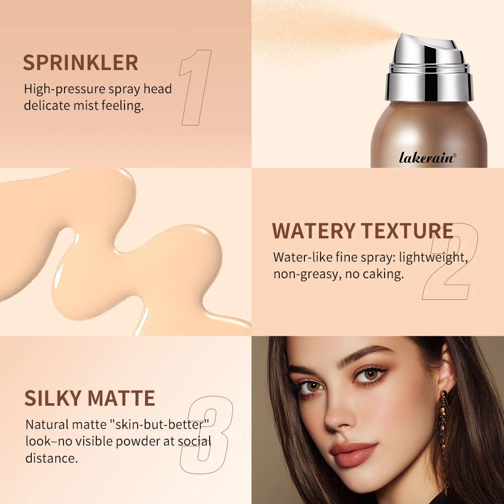 Airy Magic Silky Foundation Spray Mist Airbrush Makeup Lekki, pełne krycie, wodoodporny, matujący kosmetyk w sprayu