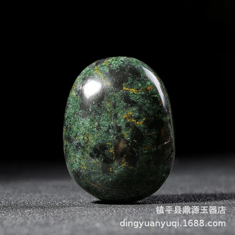 Venta directa del fabricante: Piedra de la Medicina Tibetana, pieza de piedra natural, jade negro-verde, con fuertes propiedades magnéticas