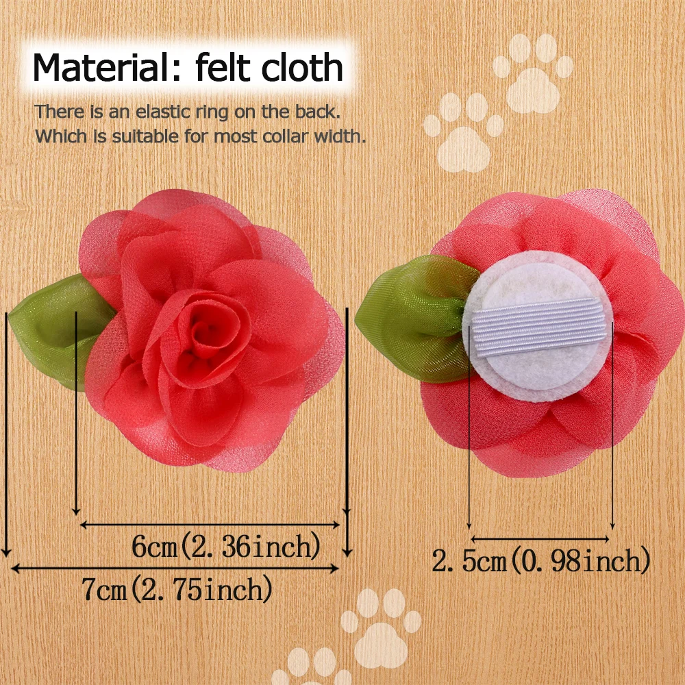 50/100ps Flower-Collar Slidable Pet Dog Bowties For Dogs Collar Accessories Flowr Bow Tie For Small Dog Cat For Dog Accessories