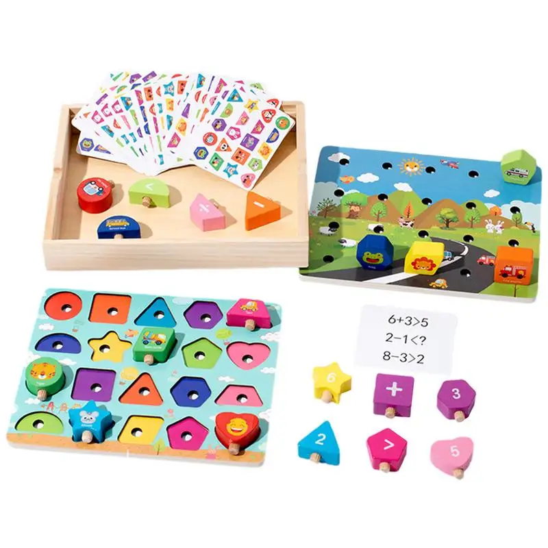 

Montessori Number Toys Cognitive Wooden Number Counting Puzzle Funny Math Games Safe Kids Toys For Family Kids Preschool