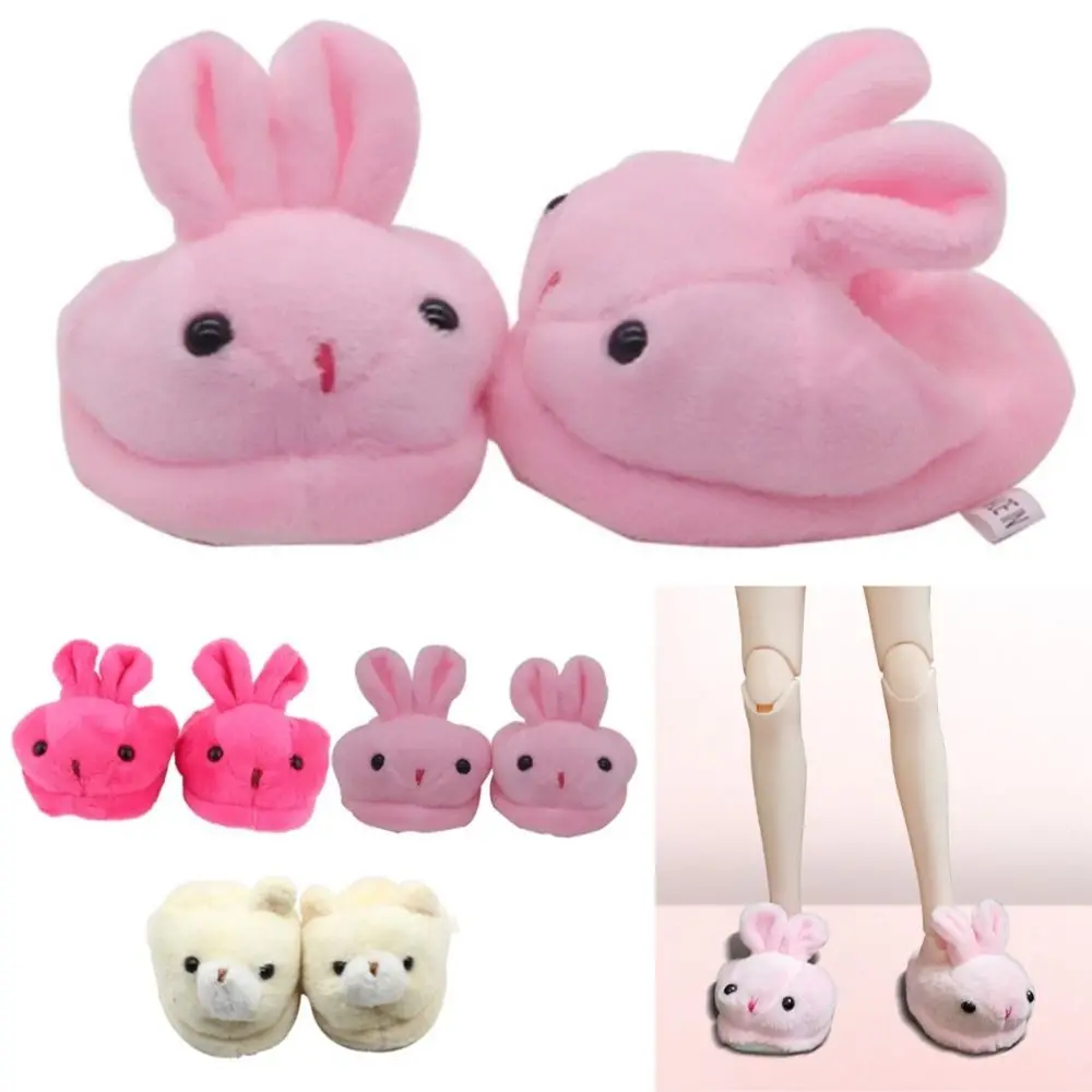 Originele Pop Slippers Konijn Beer Spelen Huis Mini Pluche Schoenen Schattige Stijl Cartoon Dier Pop Accessoires 1/4 Bjd Poppen