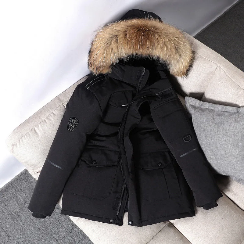 New Down Jackets for Men's Winter Short Thick Fur Collar Casual Women's Korean Version Running Men clothing coats Parkas