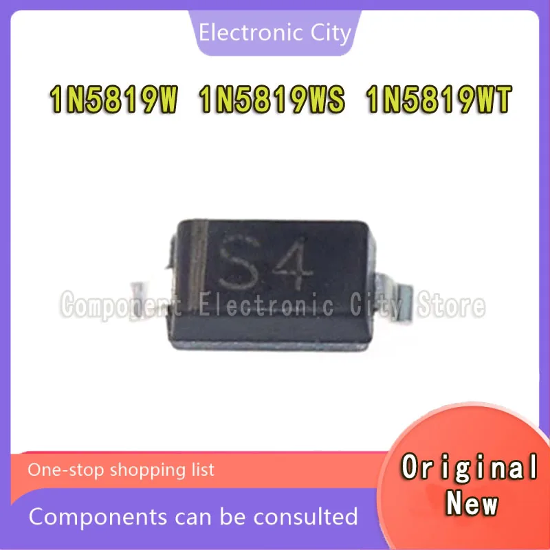 100 шт. 1N5819 1N5819W SOD123 1N5819WS SOD323 1N5819WT SOD523 Scherm T4 S4 SMD Diodo