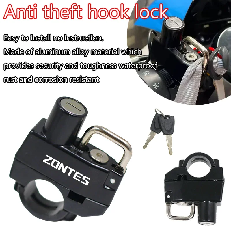 For Zontes G1 125 ZT125 G1 ZT125U ZT 125 U ZT 310X Motorcycle Supplies Helmet Lock Anti-theft Locker Locking Device Rustproof