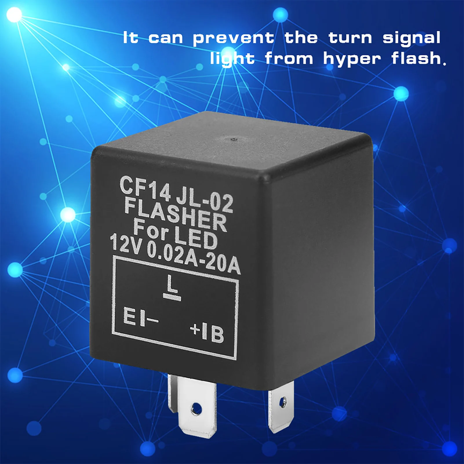 Flasher Relay LED Relay LED Flasher Relay CF14 JL-02 3-Pin LED Flasher Flash Relay for Turn Signal Light Hyper Flash Fix 12V
