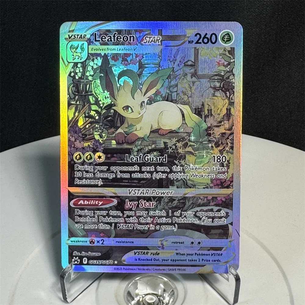 Pokémon holográfico Cartões Coroa, Zenith Eclipse Cósmico, Leafeon Series Entei Arceus Brinquedos de cartão, Cartões Proxy, Valioso Colecionáveis