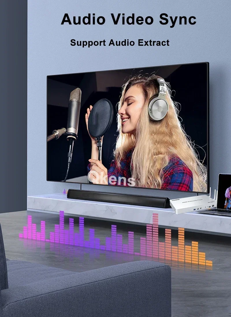 8K 60Hz 10 Port HDMI Multi-Media Player USB 3.0 KVM U Flash Disk Video Player HDR10 3D 48Gbps H.265 Andriod 10.0 2K 4K Wifi DLNA