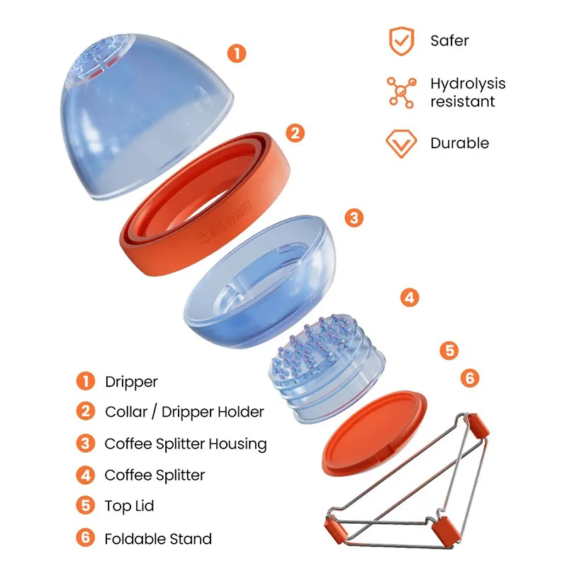New MHW-3B Eggonaut Coffee Dripper Set Flow Control Coffee Filter Splitter For Travel Camping Perfection Pour Over