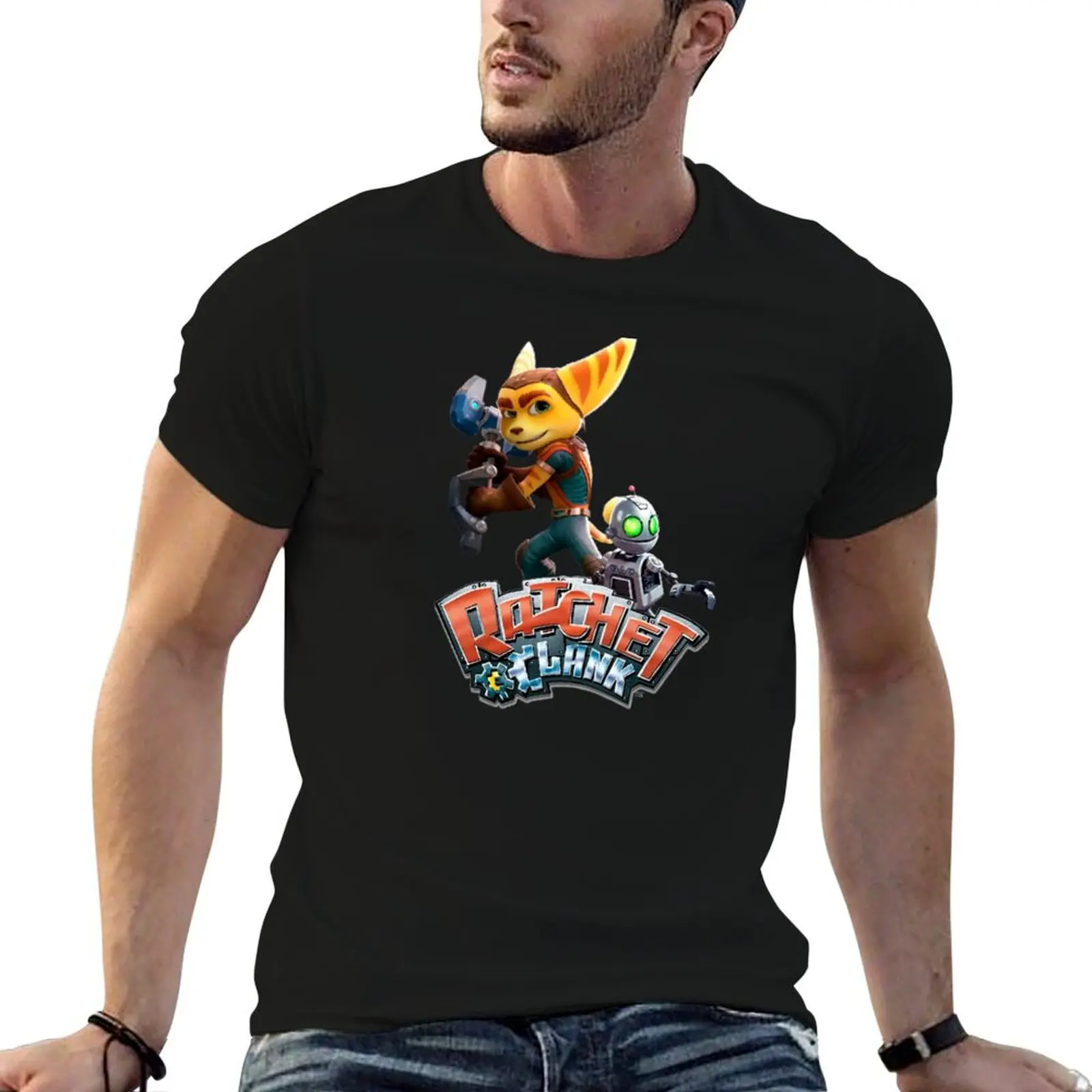 Ratchet and clank T-Shirt Basic Solid Color Casual Tee Shirt