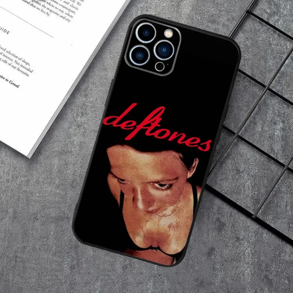 Band D-Deftones Phone Case For Apple iPhone 15,14,13,12,11,XS,XR,X,8,7,Pro,Max,Plus,mini Silicone Black Cover