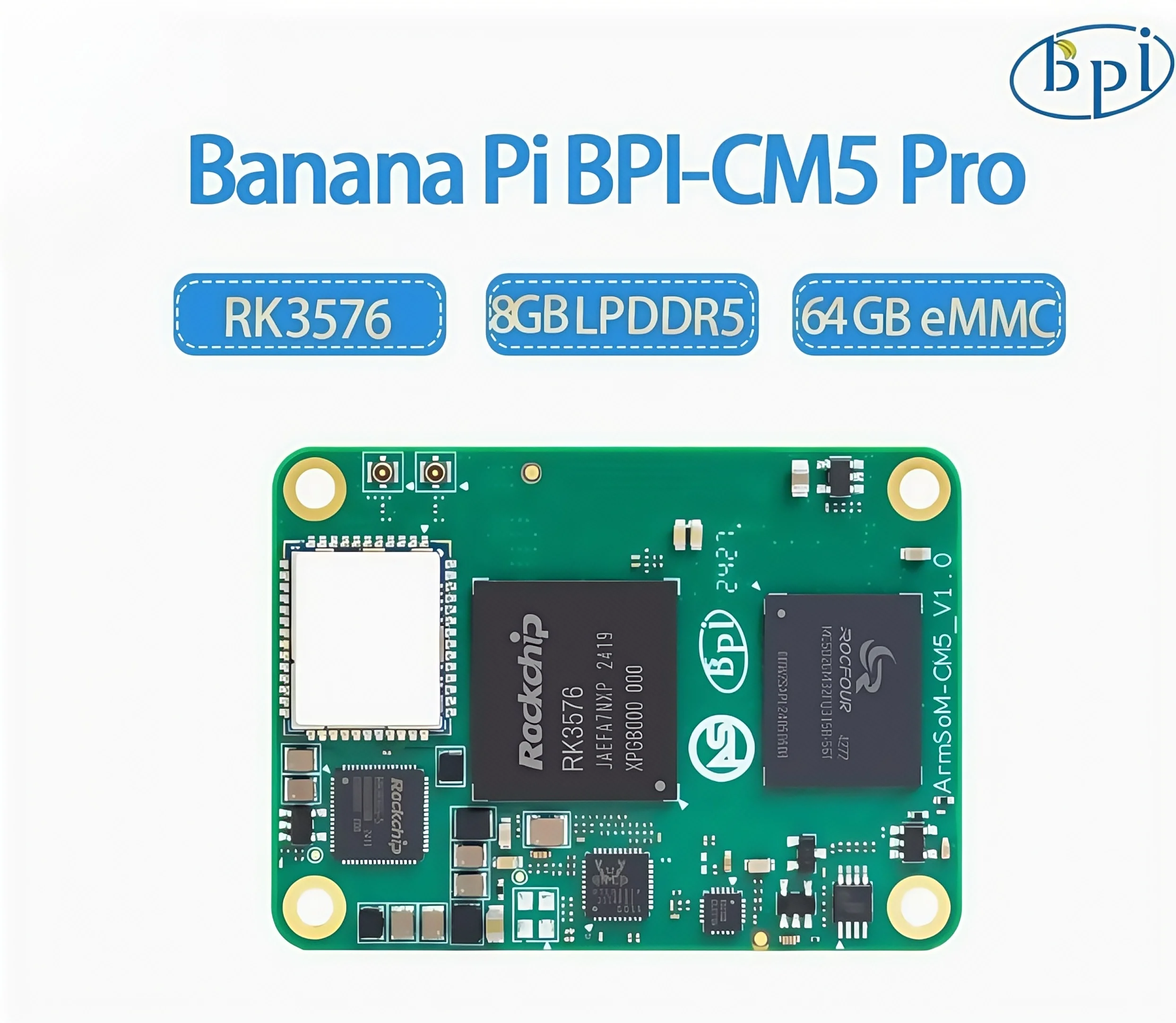 حل رقاقة Banana Pi Bpi-cm5 Pro 8+64g 4+32g Core Board Rockchip Rk3576 #3