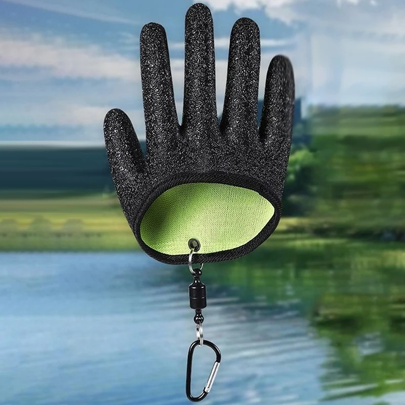 Fish Catch Gloves With Magnet Hook Non Slip Fishing Gloves Latex Hunting Gloves 1/2 Pcs