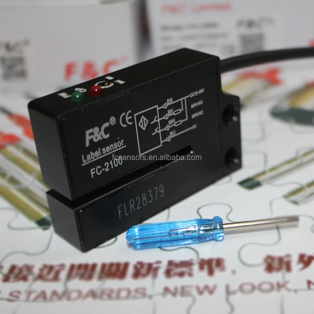 FC-2000 Series 2mm /5mm Forked Photoelectric Sensors, Can Be M8/M12 Connector, Groove Photocell Label Sensor