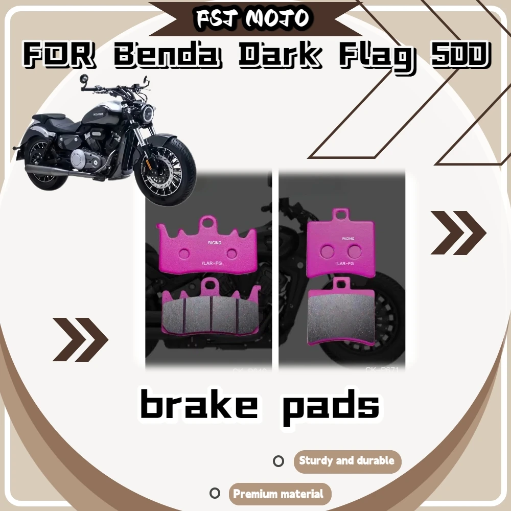 For BENDA Black Flag 500 Silent Comfort Ceramic Brake Pads Soft Compound Erase Harsh Squeal During Low-Speed Parking Maneuvers