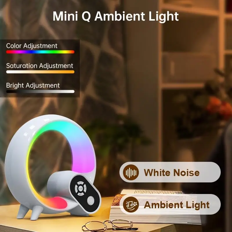 Q-Type Dimmable Wake-up Light RGB Night Light Built-in Sleep-aid White Noise Alarm Clock Suitable For Children Sleep Night Lamp