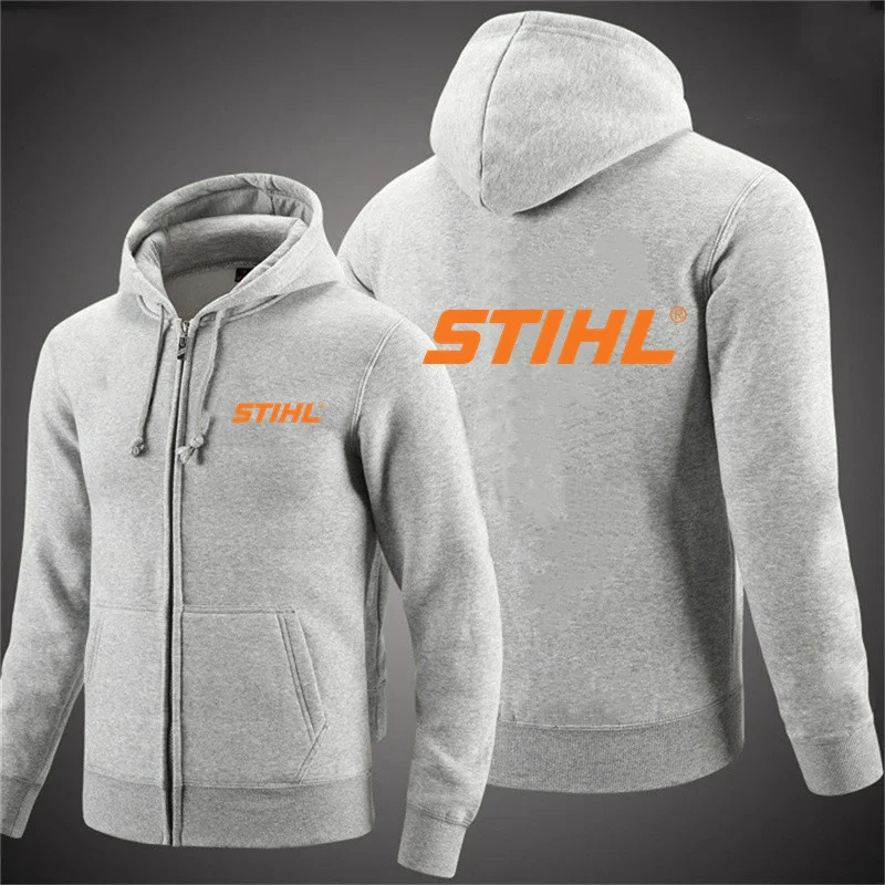 2024 Men's New Men Electric Tool T-Shirts Stihls Logo Print Hoodie Leisure Sweatshirts Zip Hooded Coats Zipper Jackets Top