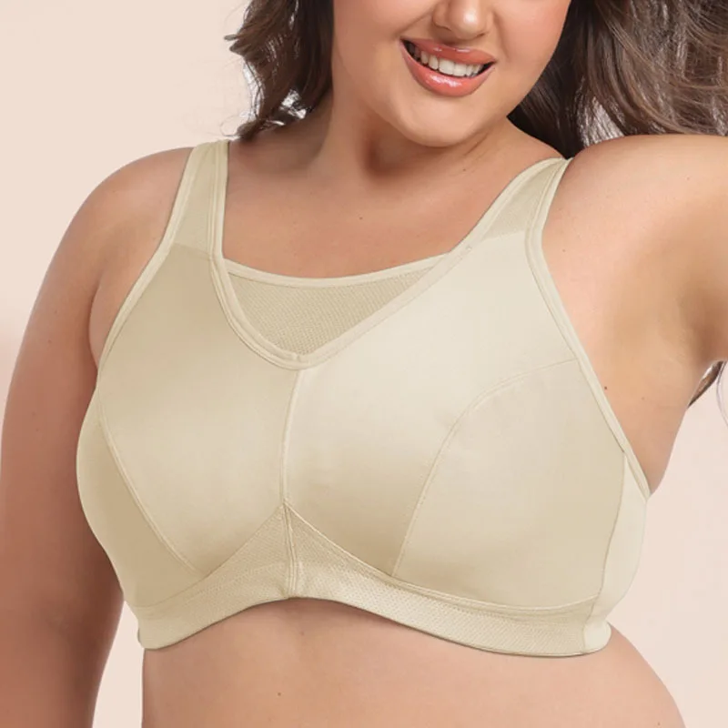 High Impact Plus Size Sports Bra for Large Bust B-G Cup Full Coverage Minimizer Supportive Workout Bra Women Yoga Gym Fitness