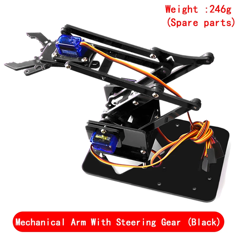 SG90 MG90S 4 DOF Unassembly Acrylic Mechanical Arm Robot Manipulator Claw for Arduino UNO Maker Learning DIY Kit RC Robotic Arm