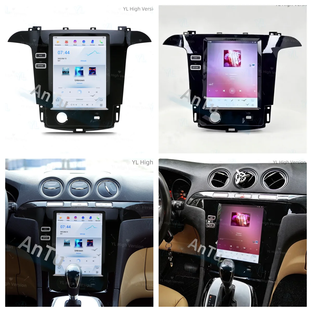 12.1 inch Vertical Touch Screen Android 13 Player For Ford S Max Galaxy 2007-2015 GPS Audio Stereo Auto Radio Head Unit Carplay