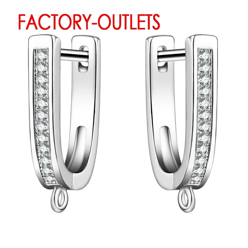 Fast Shipping New 925 Sterling Silver Jewelry Fittings Women Wedding Earrings With Full Austrian Crystal Micro Inlay Top Sale