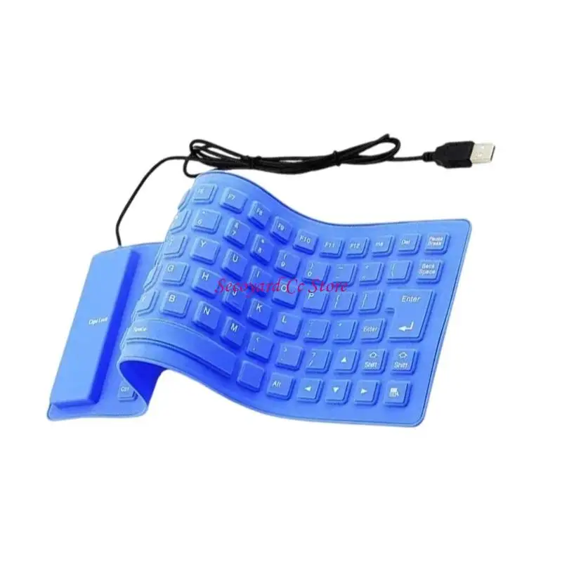 N3UC Portable Silicone Keyboards 85Keys Quiet Typing USB Wireds Keyboards for Computers