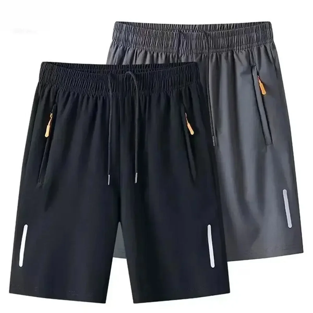 Mens Summer Quick Dry Athletic Work Shorts Casual Hiking Pants Shorts with Zipper Pockets Loose Fit Plus Size Outdoor Trousers