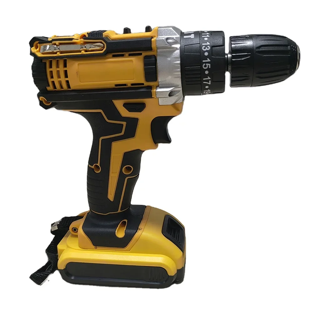 21v Cordless Lithium Ion Impact Drill Industrial High Power Charging Hammer Drill Hammer Three Function Electric Impact Tool