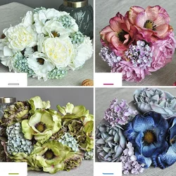 Nordic Fragrant Mountain Peony Bouquet Simulation Flower Fresh Hand Holding Fake Flowers Simple Wedding Bride Hand Tie Anemone