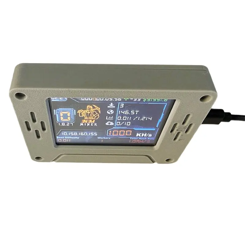 AC23-Upgraded Nerdminer V2 Nmminer BTC Solo Miner 1000Kh/S Bitcoin Crypto Miner 2.8 Inch Smart Touchscreen For Home Office