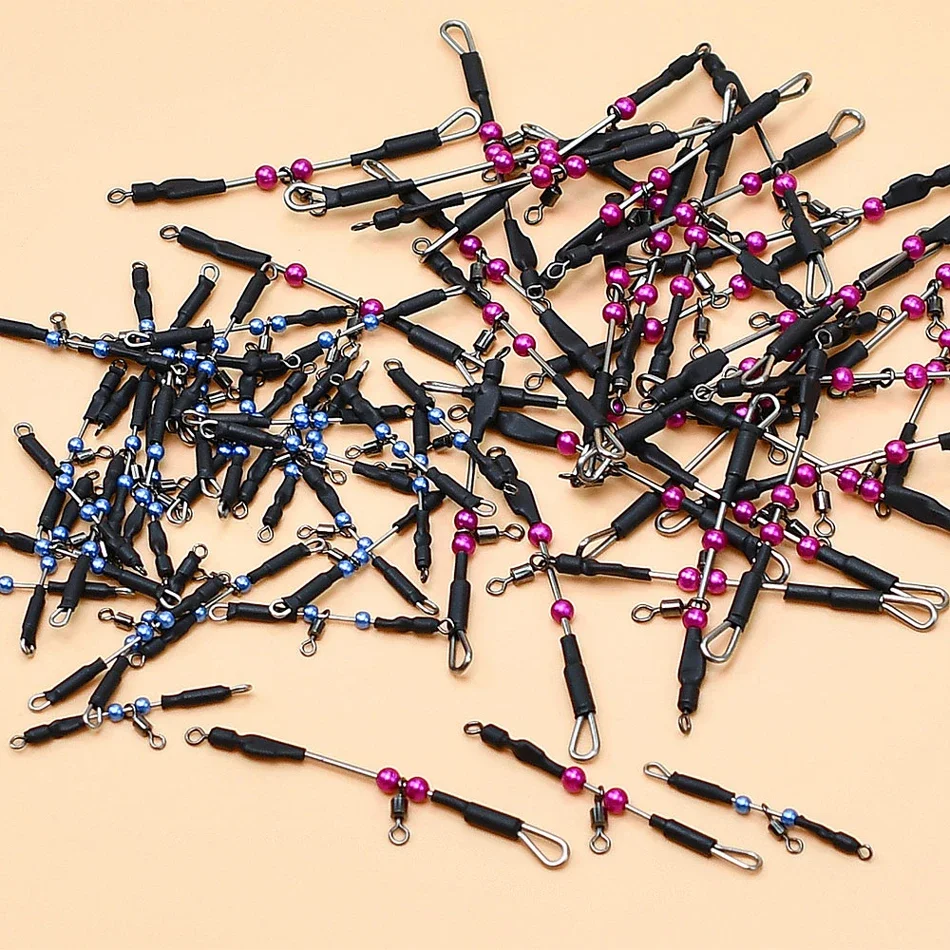MNFT 3 Stück Edelstahl Wirbel Snap Angelverbinder Anti Tangle Perlen American Style Fast Link für Meeresangelgerät – Detail 5