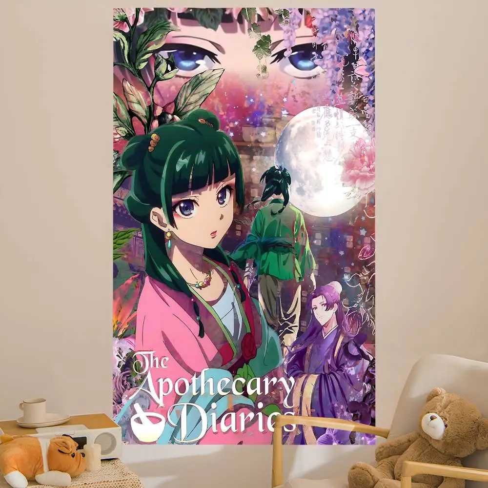 Anime T-The A-Apothecary D-Diaries Tapestry Art Printing Japanese Wall Tapestry Anime Wall Hanging Home Decor