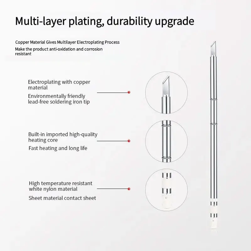 T12 Horseshoe-Shaped Lead-Free Welding Tips Set T12-C1 BC1 BC2 BC3 C4 BCF1 BCF2 Compatible with Hakko FX951 FX950 FM203