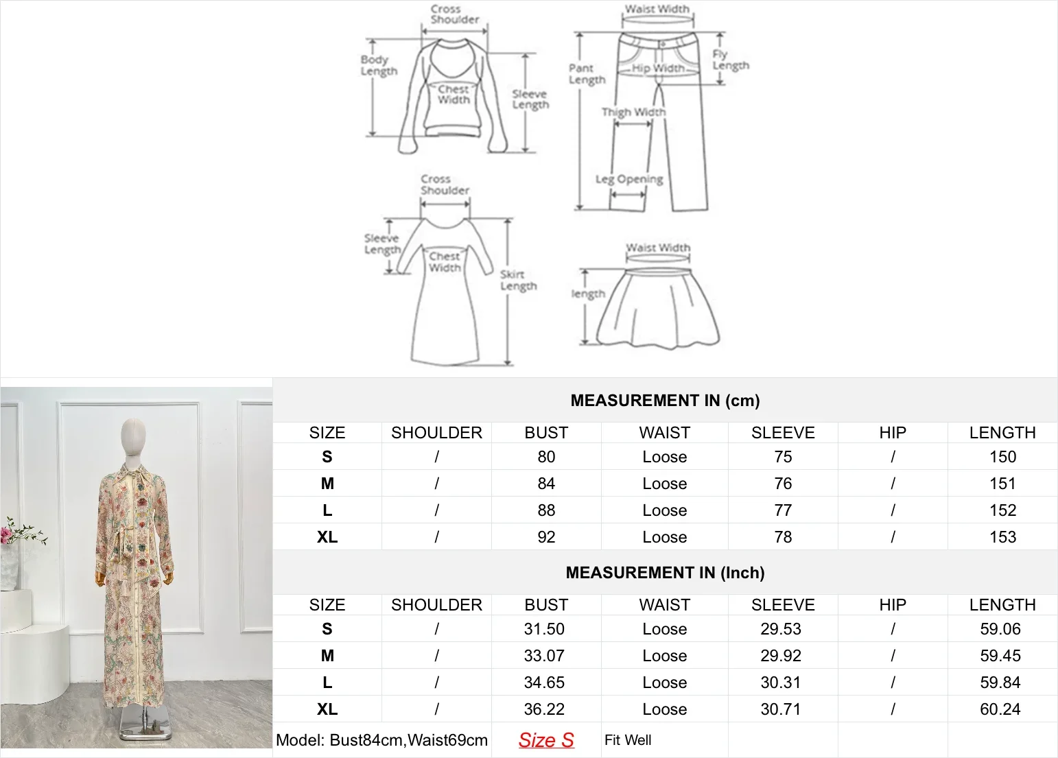 فساتين نسائية حرير كتان 2025 ماكسي جديد أنيق بيج بطبعة زهور وأكمام طويلة #3