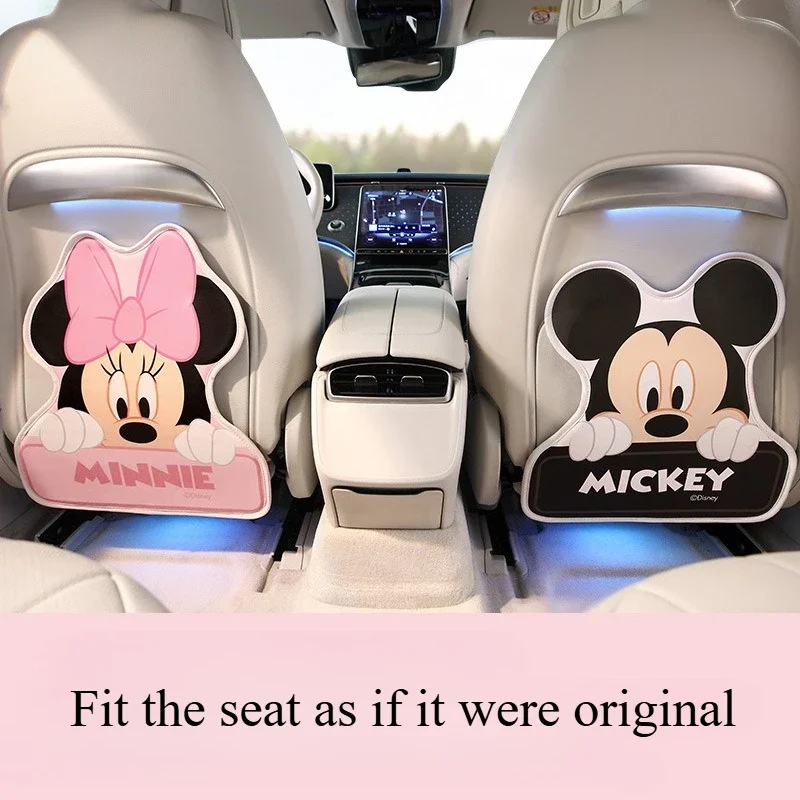 

Universal Mickey & Winnie Bear Car Kick Pad Rear Seat Anti-Dirt Anti-Wear Cartoon Seat Back Kick Protector Mat Vehicle Accessory