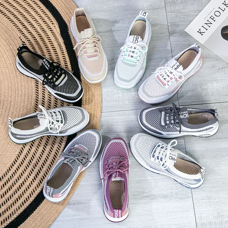 Zapatos Deportivos de Malla Transpirables para Mujer, Zapatos Casuales de Moda para Deportes al Aire Libre, Cómodos para Correr